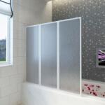vidaXL ZuhanyFal Kádparaván 141 x 132 cm 3 Panel Összehajtható (140785)