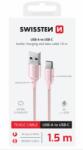 SWISSTEN Cablu De Date Textile Ii Usb / Usb-c 1, 5 M Roz (71521311)