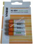 VHBW HR03 Micro AAA akku Ready 2 Use 4db/csom. 800mAh