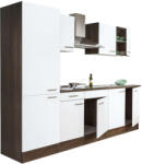 Leziter Yorki 270 konyhablokk yorki tölgy korpusz, selyemfényű fehér fronttal polcos szekrénnyel (L270YFH-PSZ)