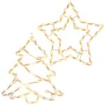  Karácsonyi LED dekoráció csillag fa 2x50 LED meleg fehér (XI11333_SL1)