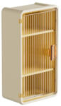 Flippy Organizator Cosmetice, Flippy, Montare pe Perete fara Perforare, 36.5x10.9x20 cm, cu 3 Rafturi, din PP si ABS, Bej, Usa Transparenta (teo-132078)