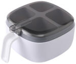 Flippy Recipient pentru condimente Flippy, 4 casute, potrivit pentru sare, cimbru, piper, condimente, 4 lingurite din plastic, capac din plastic, maner, 14x14x8 cm, alb (teo-125248) Solnita condimente