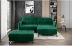ELTAP Sarok lorelle + pouf lounge ülőgarnitúra szett, sötétzöld - sprintbutor - 564 200 Ft