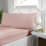 First Choice® Cearceaf pat dublu plat, 240x260cm cu 2 fete perna, bumbac satinat, Roz Pudra