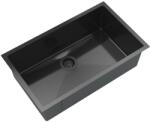Gamma Stalowy S7545 egymedencés rozsdamentes acél mosogató, fekete, beépíthető (S7545-BK)
