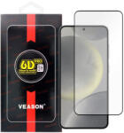  Samsung Galaxy S25 Plus 5G (S25+ 5G) / S25 Edge 5G üvegfólia, tempered glass, előlapi, edzett, hajlított, fekete kerettel, Veason 6D Pro (újjlenyomat olvasó működik)