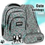DERFORM BackUp kutyás iskolatáska, hátizsák SZETT - Cute Bulldogs (PLB5A08/SZETT)