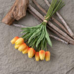 Valex Decor Real touch tulipán köteg, 10 szálas, 32cm magas - Narancssárga (AF172-04)