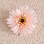  Gerbera selyemvirág fej, 9cm - Púder rózsaszín (AF145-06)