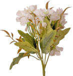 Valex Decor 15 virágfejes, 5 ágú selyemvirág csokor, 25cm magas - Fehér (AF054-03)