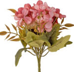Valex Decor 5 ágú hortenzia selyemvirág csokor, 24cm magas - Rózsaszín (AF052-03)