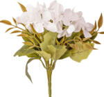 Valex Decor 5 ágú hortenzia selyemvirág csokor, 24cm magas - Fehér (AF052-04)