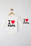 Myrat Baby Боди с щампа I love Papa с шапка, бяло