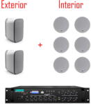 DSPPA Pachet Sonorizare Restaurant 160W cu 6 boxe interior de tavan + 2 boxe exterior perete + amplificator 6 zone (PAC-6x7011+2x5040+1xMP610U) - dwyn