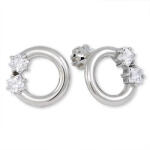 Soliter Brilio Silver Gyengéd karika fülbevalók kristályokkal 436 001 00491 04
