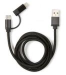 Kikkerland US237-BK fonott USB-C Lightning fekete kábel (US237-BK) - bestbyte