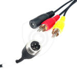 Vestys Kábelredukció 4-PIN apáról 2x RCA apára + tápellátás anya - CAB-08 (CAB-08)