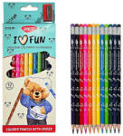 Daco Creioane colorate cu radiera DACO CC312R, 12 culori (CC312R)