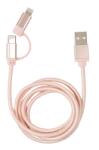 Kikkerland US237-RG fonott USB-C Lightning rózsaarany kábel (US237-RG) - officedepot