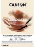 Canson Graduate Mixed Media A5, álló, 220 g/m2, ragasztott, natúr színű rajzpapírtömb (C400110367)