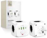 Tech-protect 131110 Fali 3 aljzat 2x USB-A 2x USB-C fehér kapcsolós (131110)