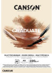 CANSON Graduate Mixed Media A5, álló, 220 g/m2, ragasztott, natúr színű rajzpapírtömb (C400110367) - haztartasibolt