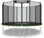 ZIPRO Trambulin kerek Zipro Jump Pro 12FT 374 cm külső védőhálóval fekete|zöld
