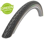 Schwalbe Road Cruiser HS484 28x1, 6 (42-622) külső gumi, defektvédett (K-Guard), reflexcsíkos, Twin-Skin, Green Compound, 50TPI, 705g, kávé színű oldalfallal