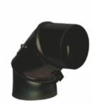 Inoxterm 200 mm belső átmérőjű 90°-os kazán füstcső könyök - fekete (Ø200 mm) (P1012) - kazanexpressz