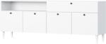  Komód szekrényekkel és fiókkal DULLUM 200x75cm, fehér