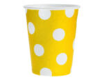  Sárga Yellow Polka Dots papír pohár 6 db-os 270 ml (MLG154788) - gyerekagynemu