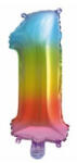  Multicolour Metallic mini 1-es szám fólia lufi 34 cm (PNN92724)
