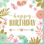  Happy Birthday Boho szalvéta 16 db-os 33x33 cm (DPA51210666)