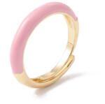  Arany Színű Rózsaszín Tűzzománc Gyűrű Hajgyűrű 23x3, 2mm Újjméret: 16, 5-17, 9mm