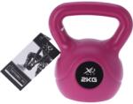 XQmax Kettlebell cauciucat XqMax 2kg , maner ergonomic, roz