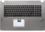 ASUS Tastatura originala Asus 90NB0DQ3-R31US1 iluminata US cu Palmrest gri