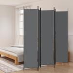 vidaXL Параван за стая Alaya, 5 панела, антрацит, 250x220 cм, текстил (350204)
