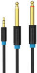 Vention 3, 5 mm TRS férfi - 2x 6, 35 mm férfi audió kábel 1m Vention BACBF (fekete)