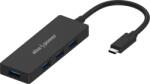 AlzaPower FlatCore USB-C (M) to 4× USB-A 3.2 Gen 1 (F) - fekete (APW-HCCF4A3B)