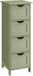 SONGMICS Fiókos álló szekrény 4 fiókkal, babérzöld 30x30x82cm (LHC040C02) - pepita