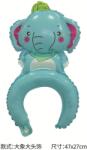 Flippy Balon din Folie Metalizata, Flippy, Tip Coronita, Model Elefant, Ambalaj Individual, Pai Inclus, Umflare cu Aer sau Heliu, 47 x 27 cm, Albastru (teo-134299)