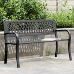 vidaXL fekete acél kerti pad 120 cm (366541)