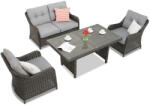 Garden Point Toledo Apetito 4 technorattán kerti bútorok, antracit (GAP132-4)