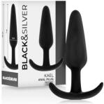 Black & Silver - közepes fogantyús szilikon anális dugó