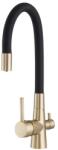 Gamma Flex 3 utas konyhai csaptelep beépített vízszűrő berendezéshez szálcsiszolt arany, beépíthető (BFXF-BGD)