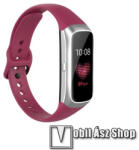  Okosóra pót szíj - szilikon - 17, 3mm széles, 89mm+115mm hosszú - SAMSUNG SM-R370 Galaxy Fit - BORDÓ