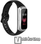  Okosóra pót szíj - szilikon - 17, 3mm széles, 89mm+115mm hosszú - SAMSUNG SM-R370 Galaxy Fit - FEKETE