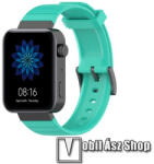  Okosóra szíj - szilikon - CYAN - 121mm + 88mm hosszú, 18mm széles - Xiaomi Mi Watch (For China Market) / Fossil Gen 4 / HUAWEI TalkBand B5