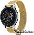  Okosóra milánói szíj - rozsdamentes acél, mágneses - ARANY - 234 mm hosszú, 22mm széles, max 220mm-es csuklóra - SAMSUNG Galaxy Watch 46mm / SAMSUNG Gear S3 Classic / SAMSUNG Gear S3 Frontier